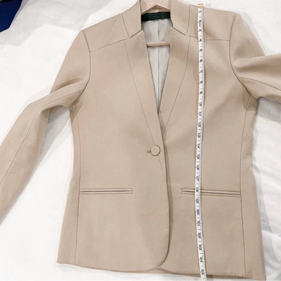 Jenni Kayne Cotton Structured Boy Cotton Single Button Blazer Tan Khaki Small - Picture 3 of 3